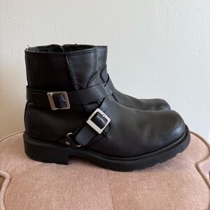 Sketchers Leather Buckle Motorcycle Boots Size 11